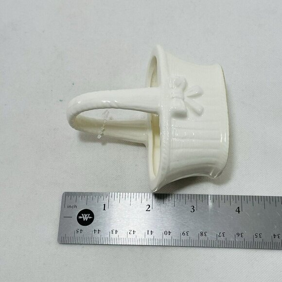 Vintage Wangs Trinket Box Basket Ceramic Woven Textured Jewelry Ring Pin Storage - Picture 10 of 10